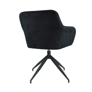 Otočná stolička, tmavosivá Velvet látka/čierna, VELEZA NEW obr-3