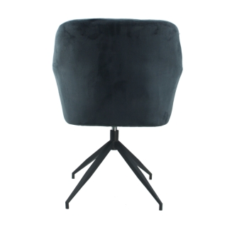 Otočná stolička, tmavosivá Velvet látka/čierna, VELEZA NEW obr-4