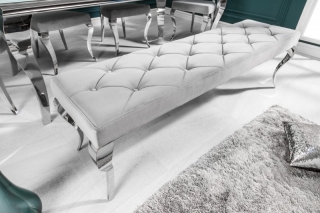 LuxD Dizajnová lavica Rococo, 170 cm, sivá