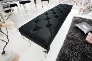 LuxD Dizajnová lavica Rococo, 170 cm, čierna