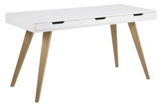 Dkton Dizajnový písací stôl Natalya 141cm, biely