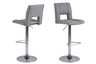 Dkton Dizajnová barová stolička Nerine, svetlo šedá a chrómová