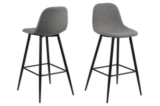 Dkton Dizajnová barová stolička Nayeli, svetlo šedá a čierna