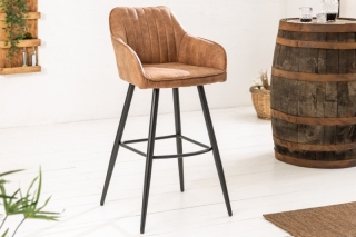 LuxD Dizajnová barová stolička Esmeralda vintage hnedá