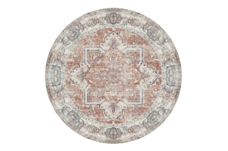 Norddan Dizajnový okrúhly koberec Maile 200 cm oranžový / modrý