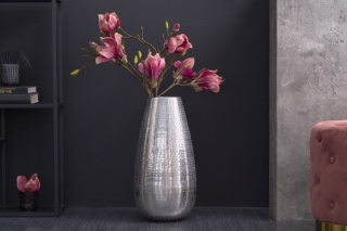 LuxD Dizajnová váza Malia 50 cm strieborná