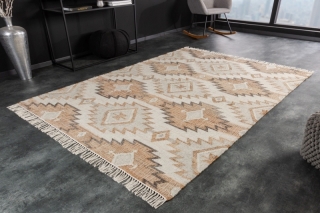 LuxD Dizajnový koberec Pahana 230 x 160 cm béžovo-hnedý - konope a vlna