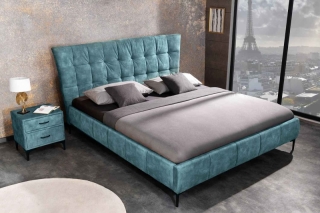 LuxD Dizajnová posteľ Bailey 160 x 200 cm petrolejový zamat
