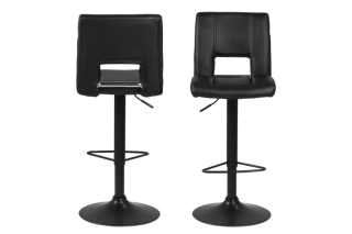 Dkton Dizajnová barová stolička Nerine, čierna-ekokoža