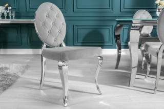 LuxD 28612 Dizajnová stolička Rococo II šedá