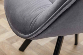 LuxD 28836 Dizajnová otočná stolička Kiara sivý zamat obr-2