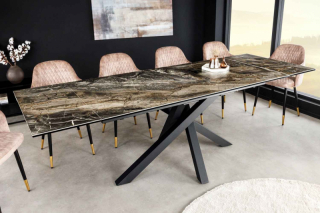 LuxD Rozťahovací keramický stôl Paquita 180-220-260 cm taupe mramor