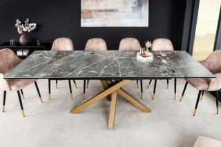 LuxD Rozťahovací keramický stôl Paquita 180-220-260 cm sivý mramor