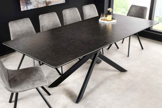 LuxD Rozťahovací keramický stôl Halia 160-200 cm mramor antracit