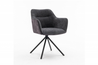 LuxD 28993 Dizajnová otočná stolička Rahiq tmavosivý zamat