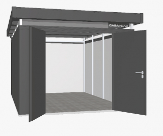 Biohort Záhradný domček BIOHORT CasaNova DUO 330 x 430 (tmavo sivá metalíza) orientace dverí vľavo obr-1