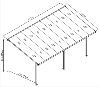 Pergola 557 x 305 cm (čierna + šedý polykarbonát) obr-2