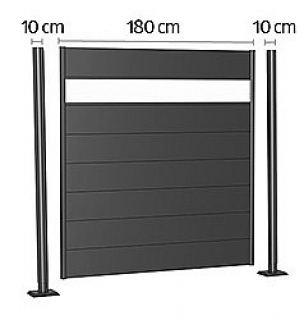 Biohort Zástena na ochranu súkromia 135 cm (strieborná metalíza) - rôzne dĺžky dĺžka 100 cm obr-2