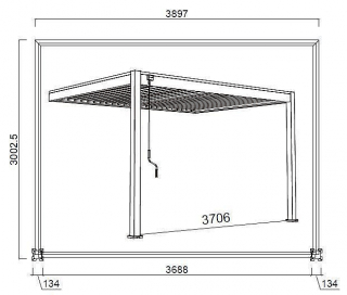 Záhradná hliníková pergola do steny 4x3 m (antracit) obr-3