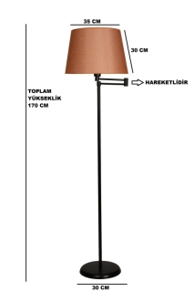 ASIR Stojacia lampa ALMINA čierna oranžová obr-1