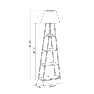 ASIR Stojacia lampa PAL dub, ľan obr-2