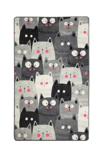 ASIR Koberec 140 x 190 GREY CATS sivý obr-1