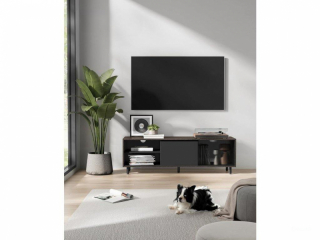 VASAGLE Moderný TV stolík 140 x 45 x 39 cm hnedý čierny