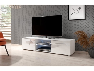 VIVALDI TV stolík MOON 140 biely, s LED osvetlením