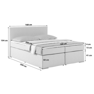 Posteľ Boxspring Nero Pl: 160/200cm, Béžová obr-1